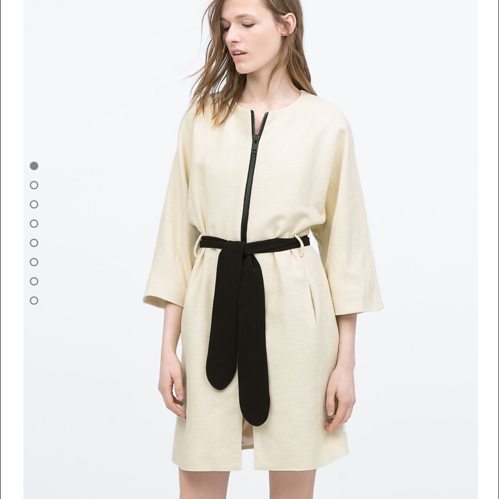 Zara kimono sleeve belted coat